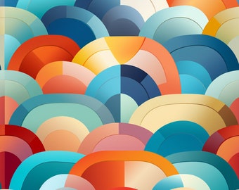 Vibrant Geometric Tesselation Digital Tile – Seamless Pattern for Crafts & Design