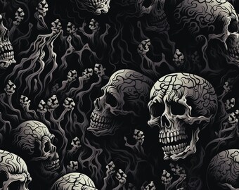 Deathcore Skull Pattern Digital Tiles – Edgy Designs for Dark-Themed Projects