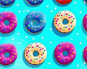 Digital Donut Pattern Pack 2 – Seamless Donut Designs for Crafts & Scrapbooking