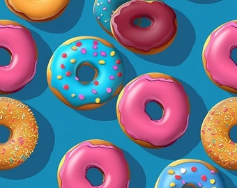 Digital Donut Pattern Pack – Seamless Donut Designs for Crafts & Scrapbooking