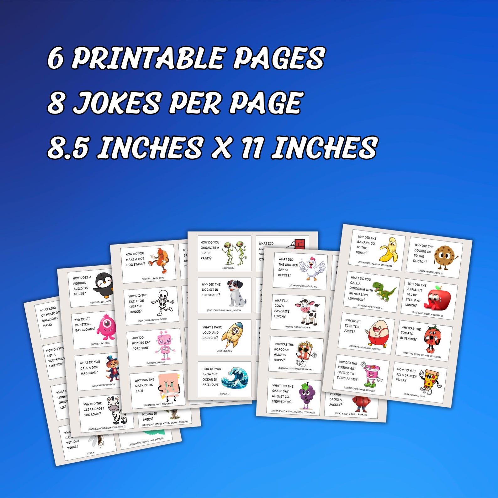 Funny Lunchbox Joke Cards for Kids: Printable School Lunch Notes (PDF ...
