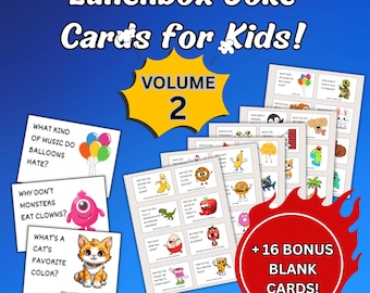 Funny Lunch Box Cards for Kids, Printable Lunchbox Jokes to Make Kids Laugh, Cute and Fun Joke Notes for School Lunches