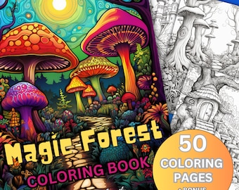 Dibujos para colorear del Bosque Mágico para adultos: 50 diseños de Bosques Encantados, PDF imprimible