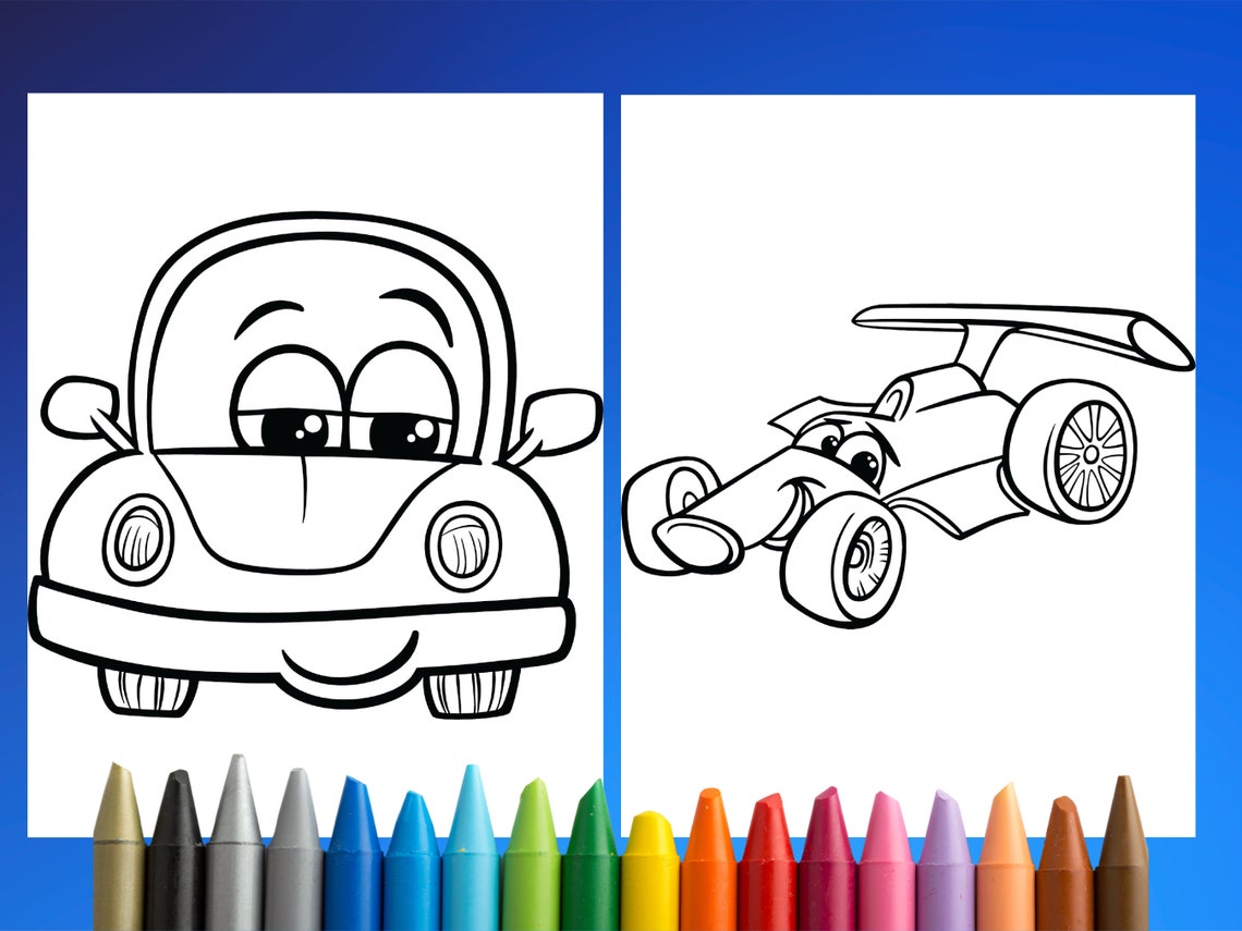 30 Cute Cars Colouring Pages for Kids, Colouring Pages for Kids 2-4 ...