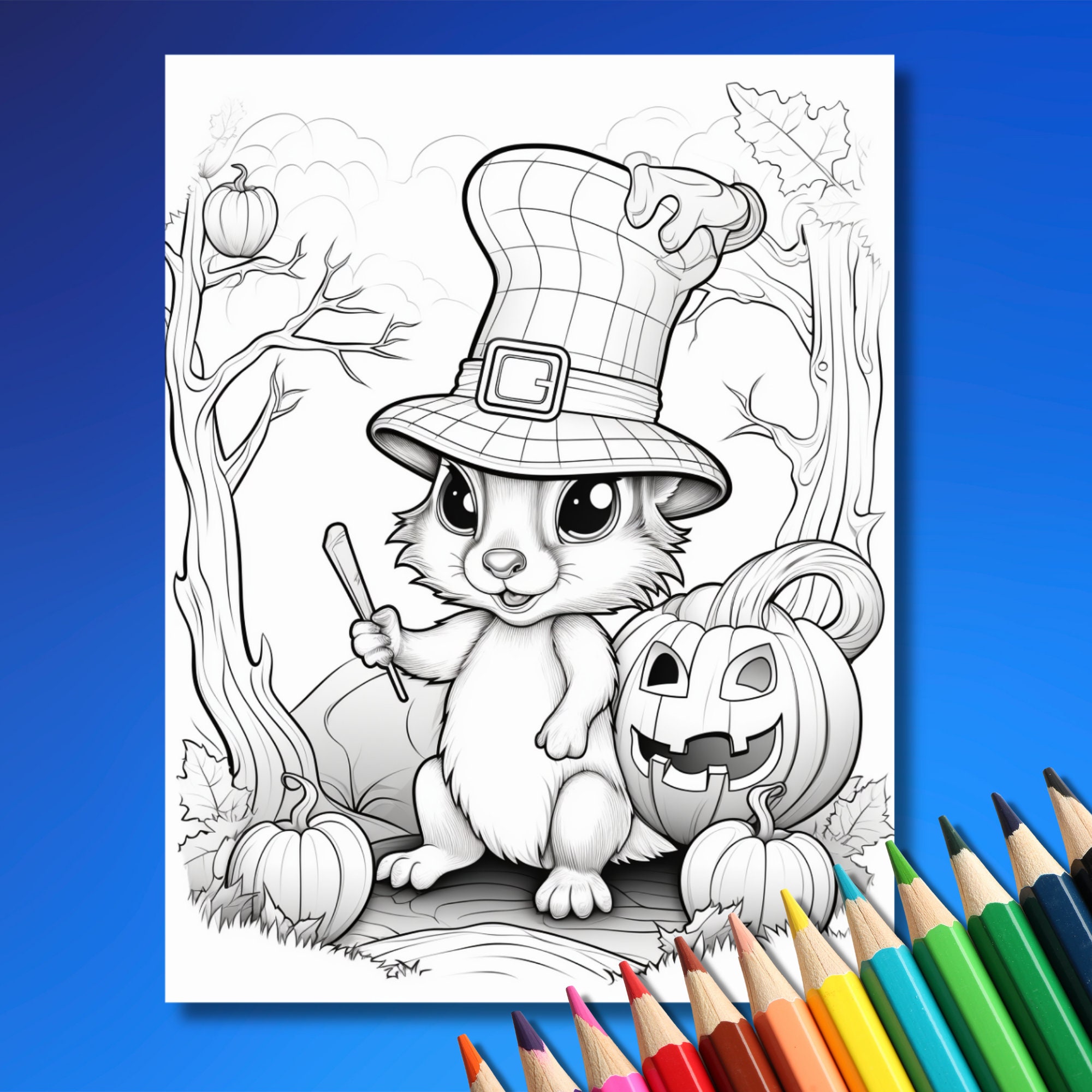 Halloween Animals Coloring Book 50 High-quality Digital - Etsy