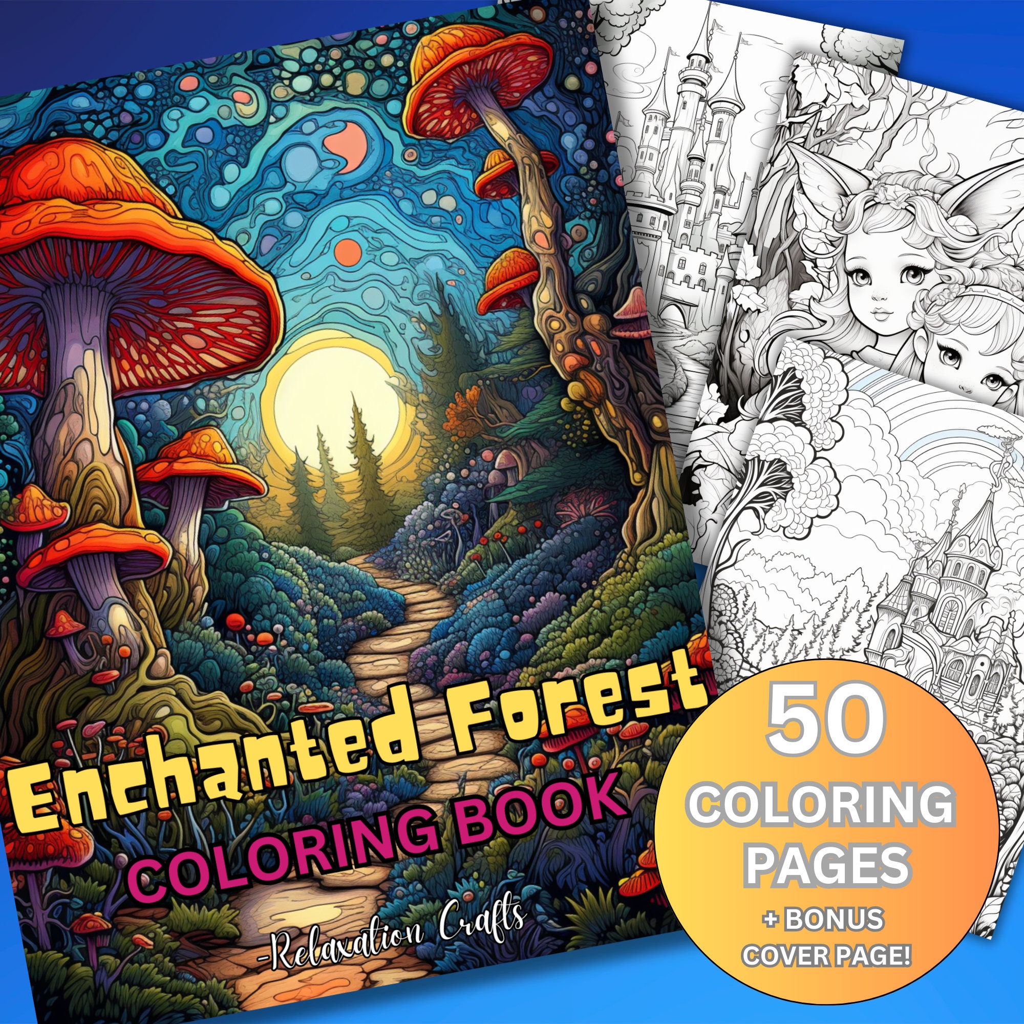 Enchanted Forest Coloring Pages for Adults, 50 Magical Pages for