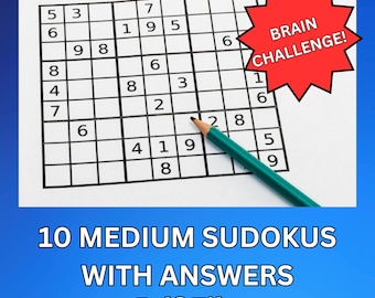 Puede incluir: Un lápiz descansa sobre un Sudoku parcialmente completado con las palabras "Brain Challenge!" en una estrella roja. El rompecabezas está impreso en papel blanco con líneas negras.