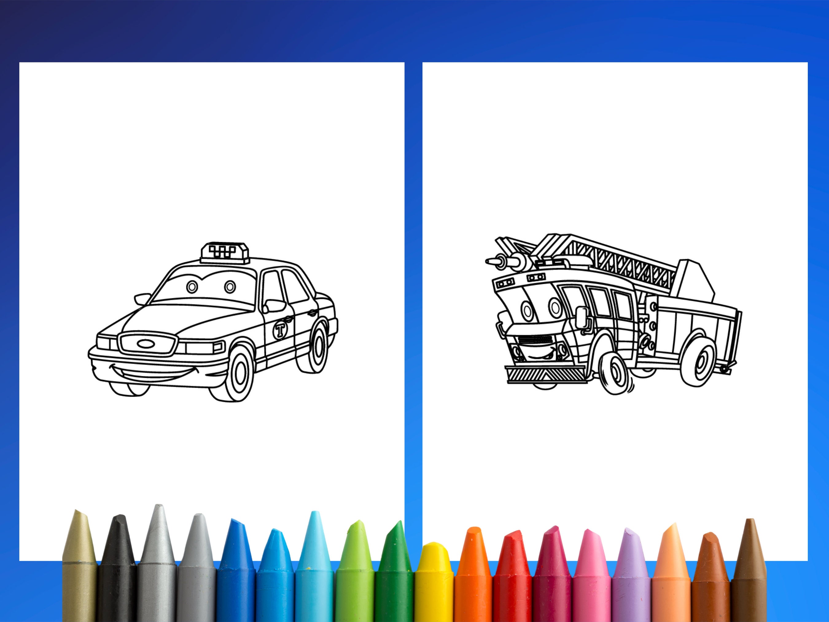 30 Cute Cars Colouring Pages for Kids, Colouring Pages for Kids 2-4 ...
