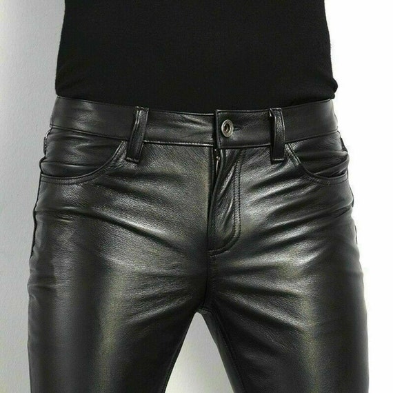Men's Black Genuine Soft Sheepskin Leather Pant Leather - Etsy