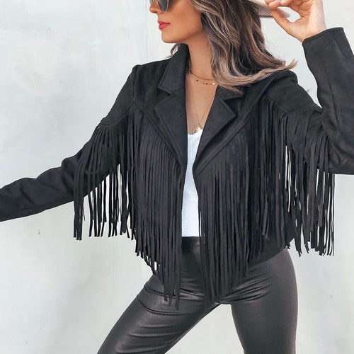 Women's Pure White Genuine Soft Leather Fringe Jacket - Etsy