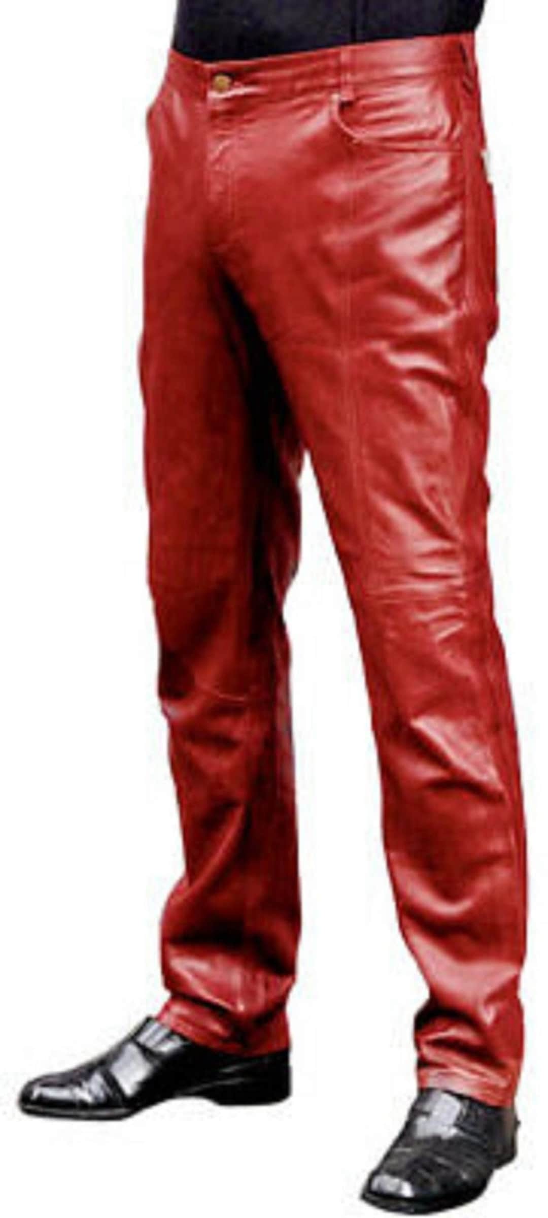 Red Leather Pants For Men