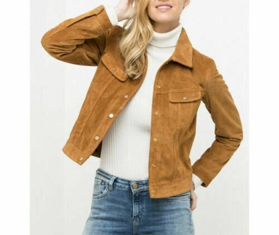 Western Women Suede Leather Trucker 