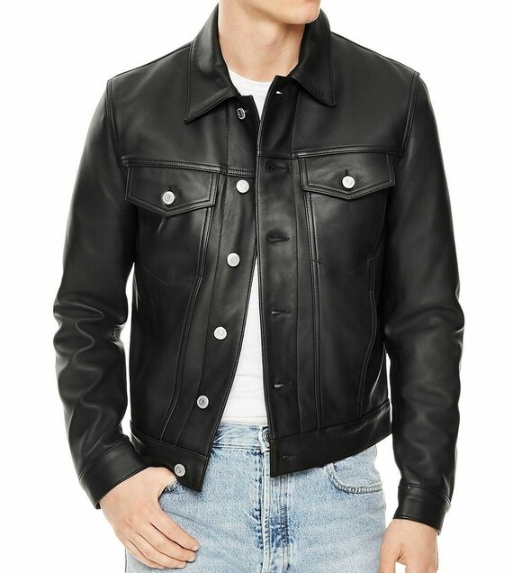 Genuine Leather Trucker Jacket 