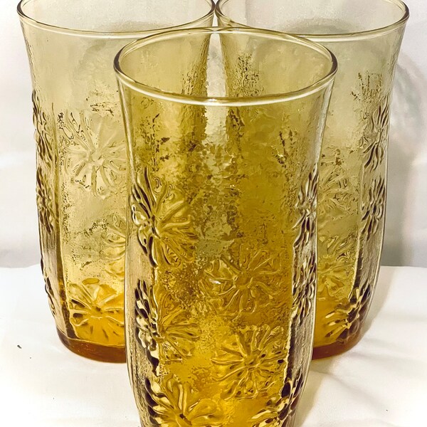 Anchor Hocking Spring Song Daisy Glasses Etsy