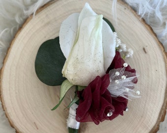 White rose Boutonniere