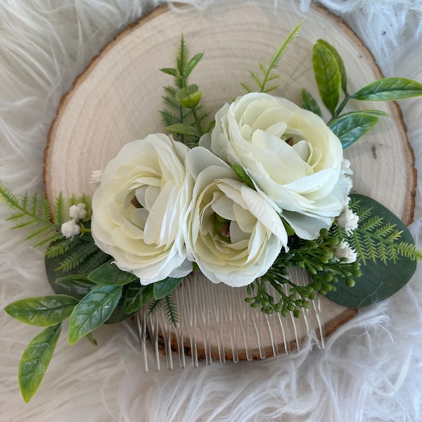 Ranunculus Wedding Hair Comb