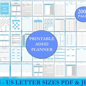 Printable  ADHD Planner Adult, ADHD Journal, Adhd Productivity Planner, Adhd Life Planner, Adhd Planner and Organizer A4, A5, US letter