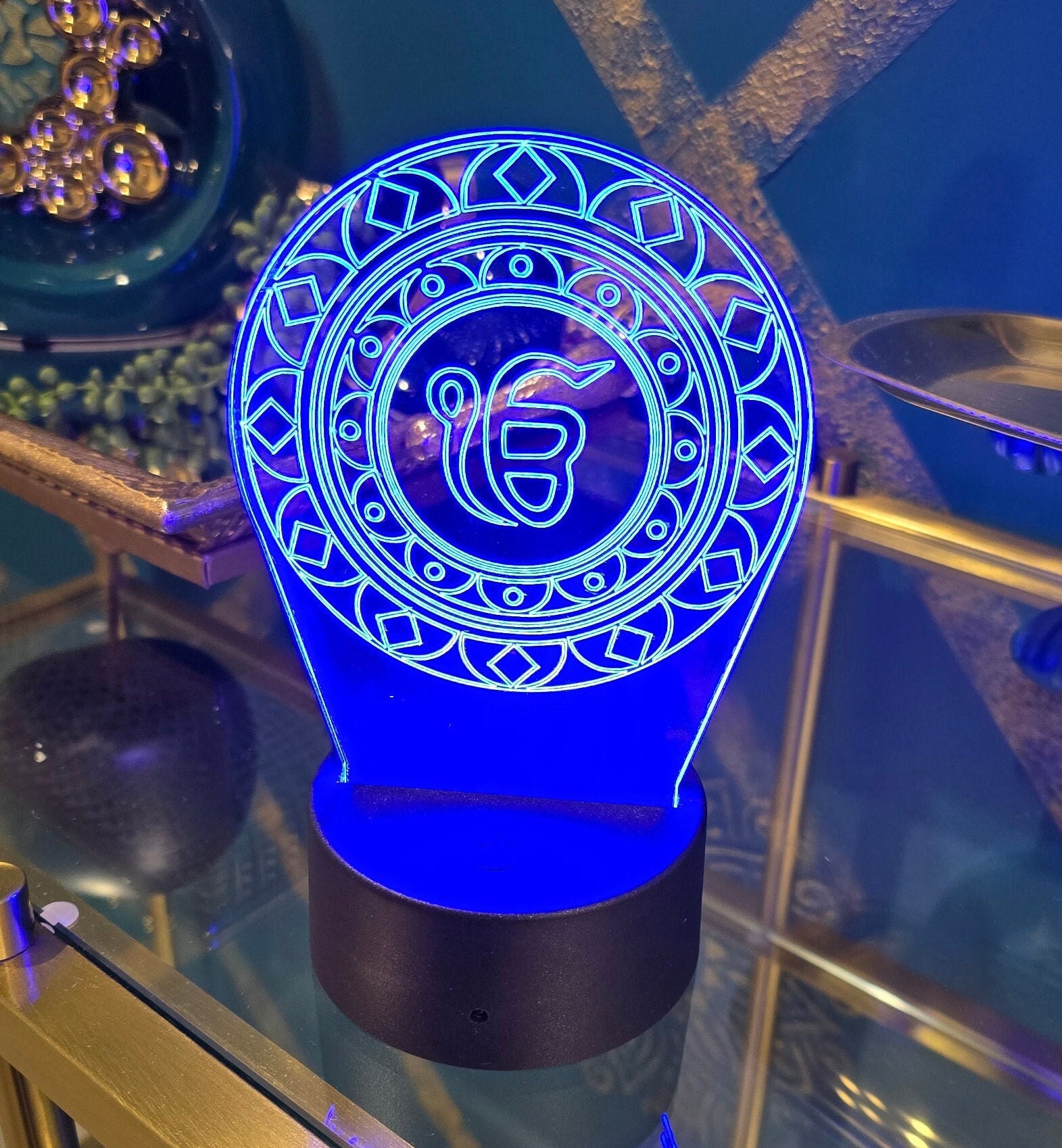 EK Onkar / Guru Nanak Dev Ji 3D Night LED Light Lamp + Remote