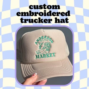 Custom Embroidered Trucker Hat, Custom Embroidered Hat, Personalized Embroidered Hat, Personalized Trucker hat,