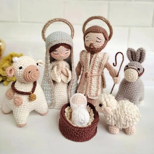 Nativity Crochet Set Holy Family Crochet Doll Set A Child is Etsy
