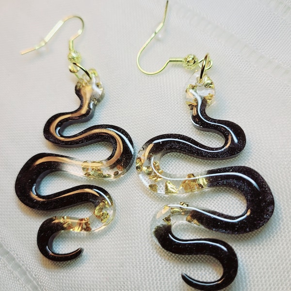 Boucles d'oreilles Serpent en résine UV