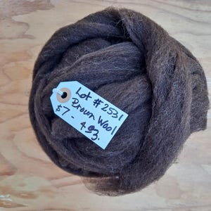 Dark Brown Wool Roving - 4 oz