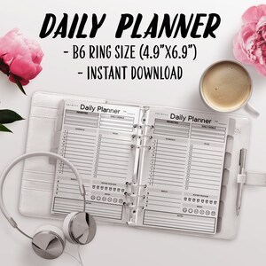Daily Planner per B6 Anelli Notebook Grigio