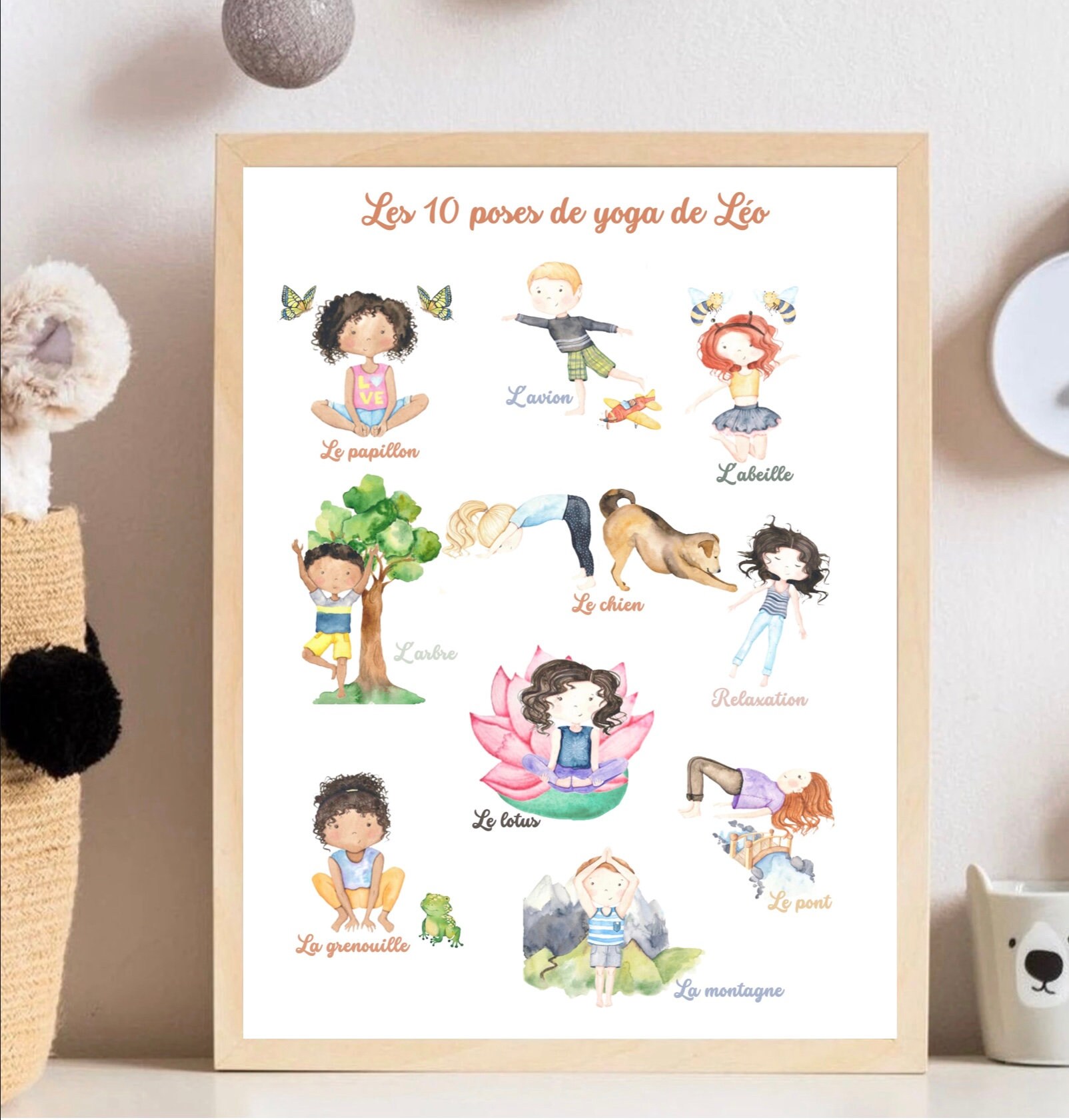 Affiche Poses de Yoga - Yogi Enfant Relaxation