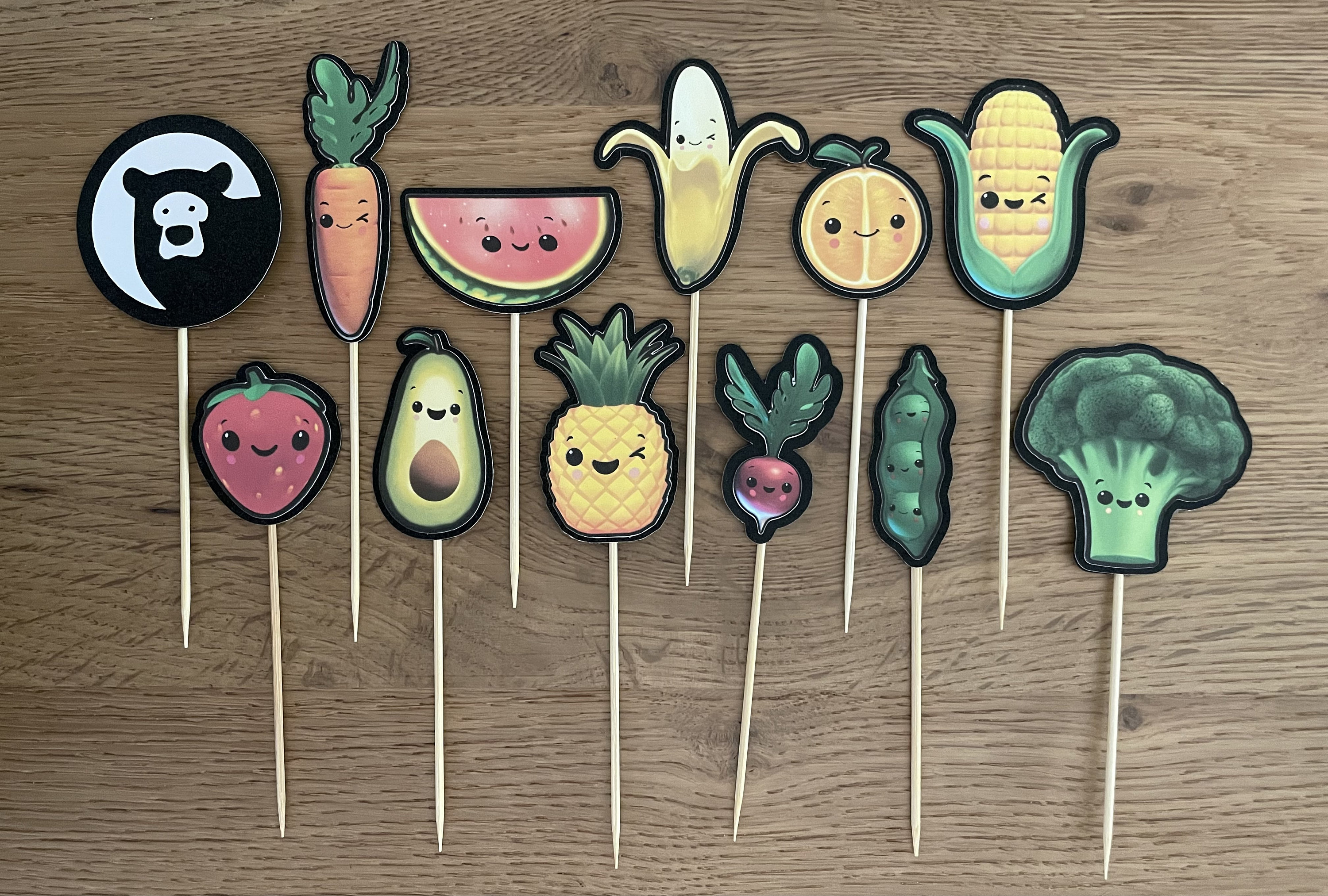 Hey Bear Cupcake Toppers - Hey Bear Sensory Birthday Decorations - Hey
