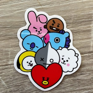 BTS BT21 Vinyl Sticker, Laptop Sticker, Tumbler Sticker, rm, jk, Jin, Jimin, J-Hope, Suga, V, Tata, RJ, Shooky, Cooky, Mang, Koya, Chimmy