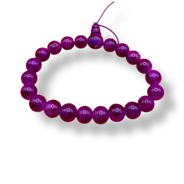 Bracelet en perles fantaisies violettes - Longueur 16cm