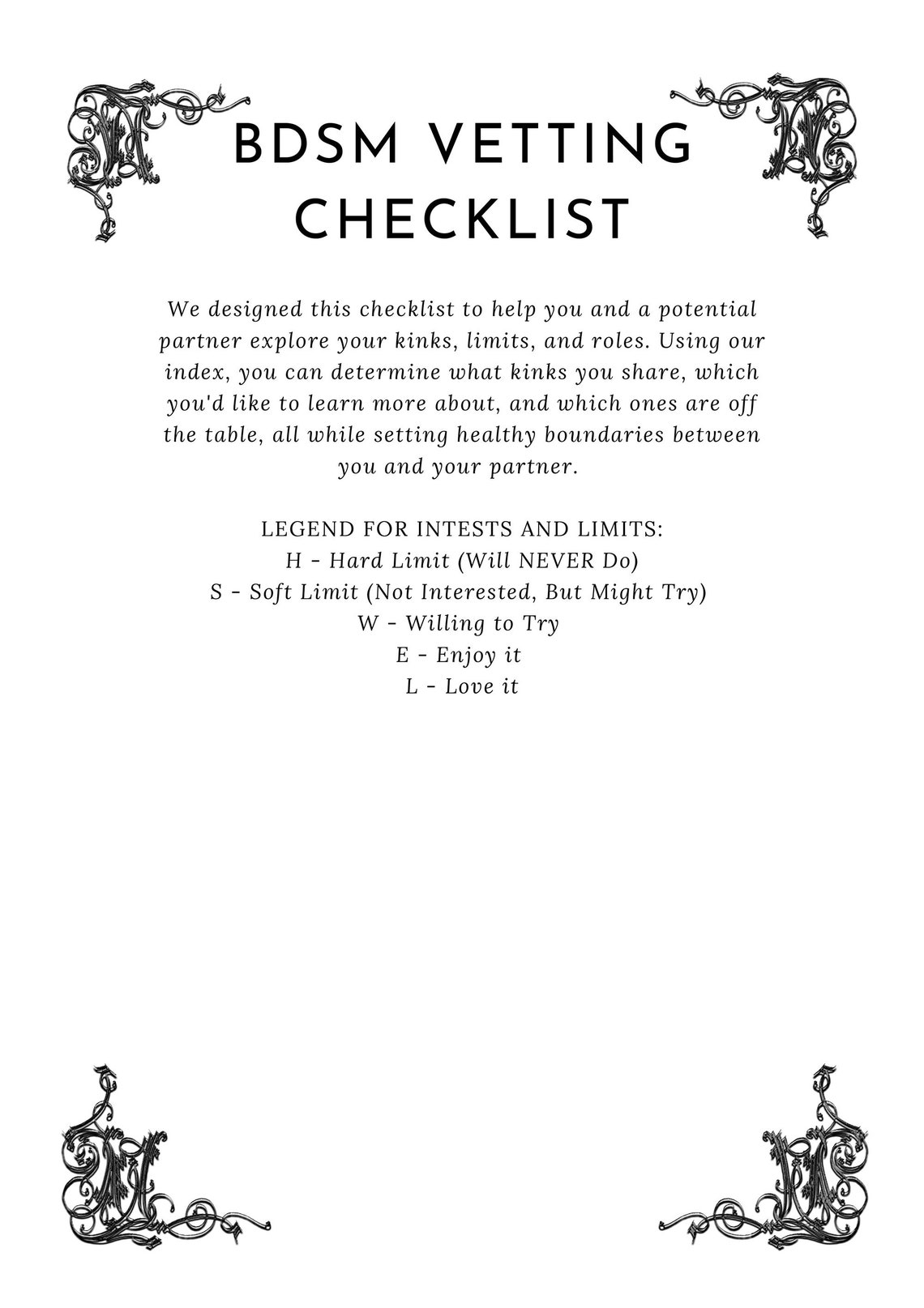largest bdsm checklist pd largest bdsm checklist pd
