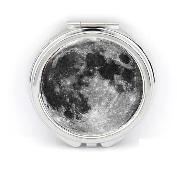 Moon compact mirror lunar handmade Christmas gift