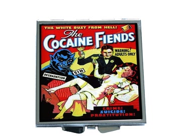 Cocaine Fiends Compact Mirror Handmade Gift