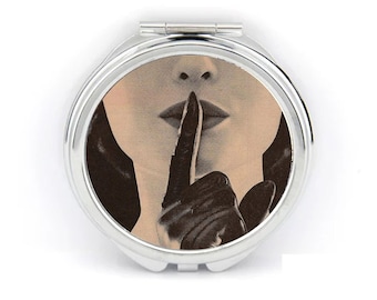 Our Little Secret compact mirror handmade Shhhhhh Christmas gift