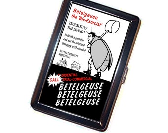 Beetle juice Cigarette Case Handmade Vintage Metal Wallet Stash Business Credit Card Cigarette ID IPod Holder Box Case