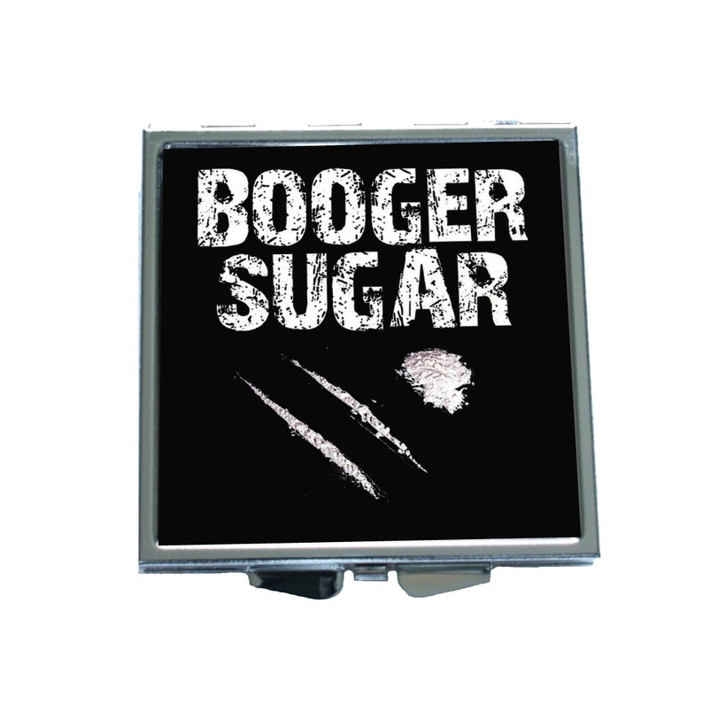 Booger Sugar Compact Mirror cocaine Handmade Vintage Gift zdjęcie 1