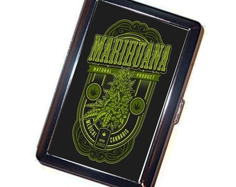 Marihuana Cigarette Case Handmade Vintage Metal Wallet Stash Business Credit Card Cigarette ID IPod Holder Box Case