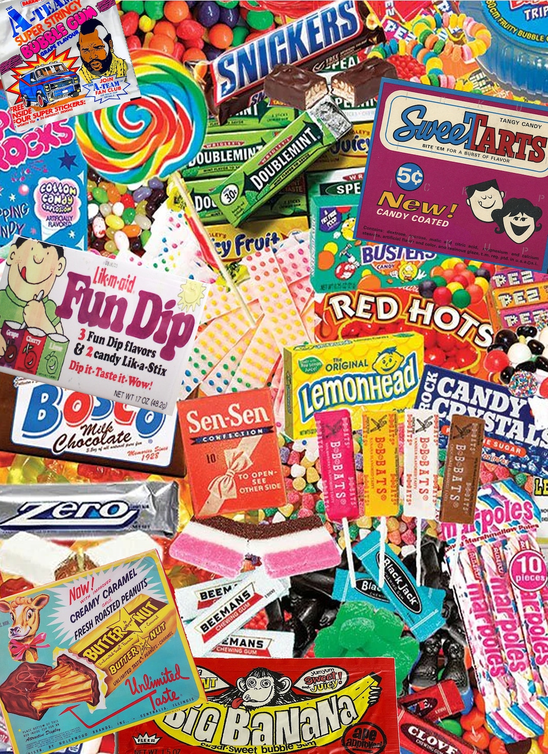 Classic Vintage Candies Collage PNG Christmas Gift - Etsy