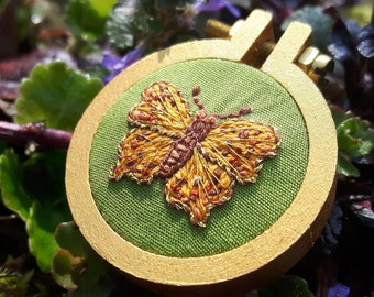 Comma | Brooch | Butterfly | Hand Embroidery