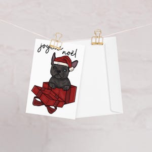 Carte de souhaits – «Joyeux Noël» z Lucy le bulldog français