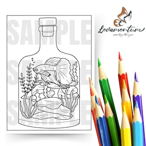 Colouring page - image à colorier | Beta fish - poisson beta