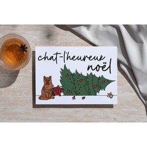 Carte de souhaits – « Un chat-l’heureux Noël »