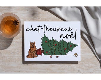Carte de souhaits – « Un chat-l’heureux Noël »