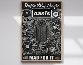 Oasis 'Definitely Maybe' Britpop Collage Art Print (Digital Download)