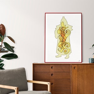 Uncle iroh , Digital print, the last airbender poster, silhouette art, abstract Art