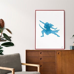 Katara, Digital print, the last airbender poster, silhouette art
