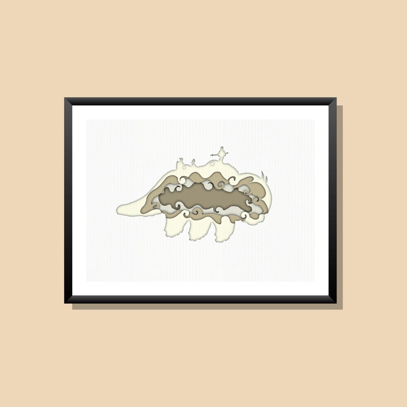 Appa, Digital Print, the Last Airbender Poster, Silhouette Art - Etsy