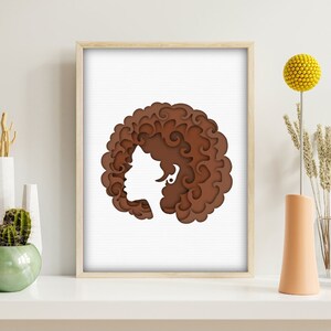 Black Woman, Digital print, Afro poster, silhouette art , A4 print