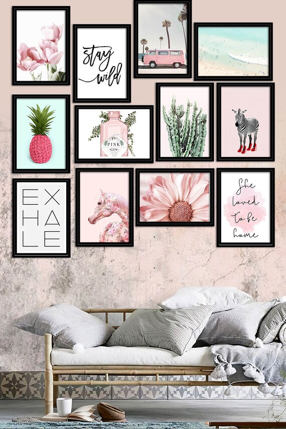 Framed Art Set of 12 Prints Multi Piece Gallery Wall Set Etsy